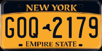 NY license plate GOQ2179