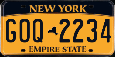 NY license plate GOQ2234
