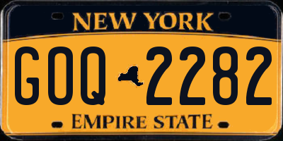 NY license plate GOQ2282