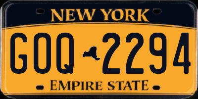 NY license plate GOQ2294
