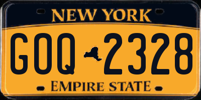 NY license plate GOQ2328
