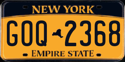 NY license plate GOQ2368