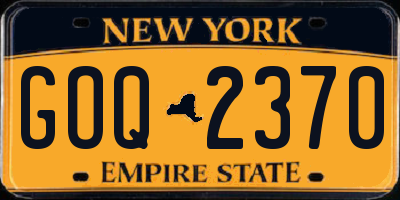 NY license plate GOQ2370
