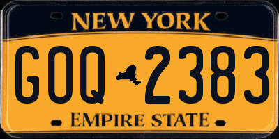 NY license plate GOQ2383