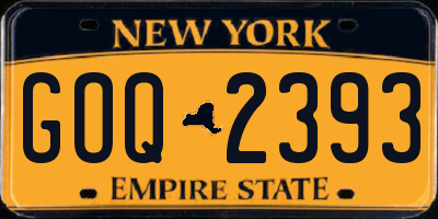 NY license plate GOQ2393