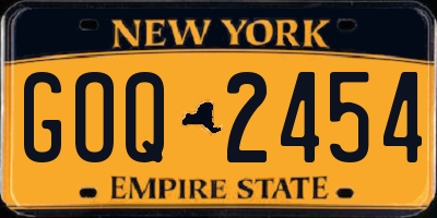 NY license plate GOQ2454