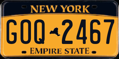 NY license plate GOQ2467