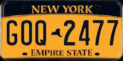 NY license plate GOQ2477