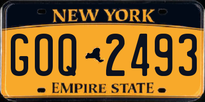 NY license plate GOQ2493
