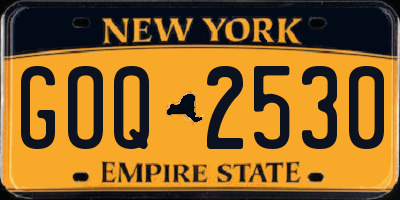 NY license plate GOQ2530
