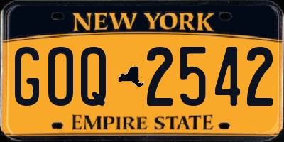 NY license plate GOQ2542