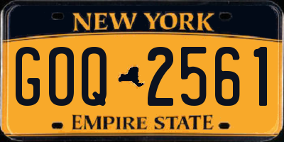 NY license plate GOQ2561