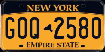 NY license plate GOQ2580