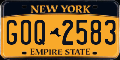 NY license plate GOQ2583