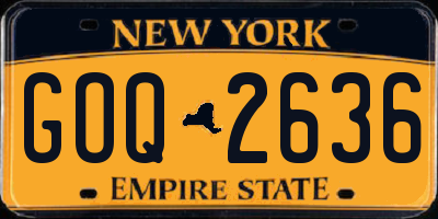 NY license plate GOQ2636