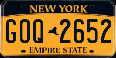 NY license plate GOQ2652