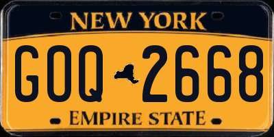 NY license plate GOQ2668