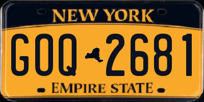 NY license plate GOQ2681