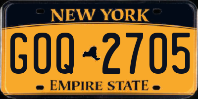 NY license plate GOQ2705