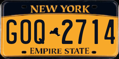 NY license plate GOQ2714