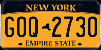 NY license plate GOQ2730