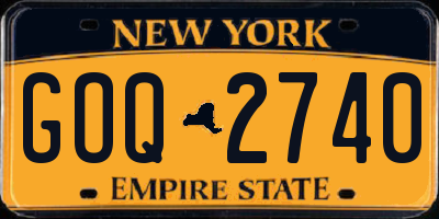 NY license plate GOQ2740