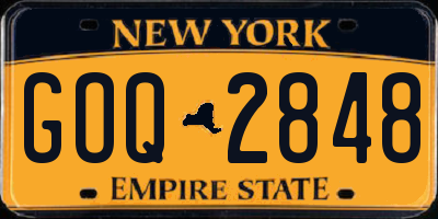 NY license plate GOQ2848