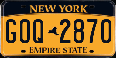 NY license plate GOQ2870