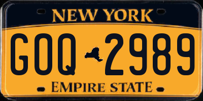 NY license plate GOQ2989