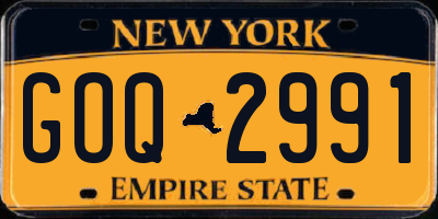 NY license plate GOQ2991