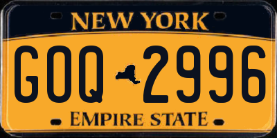 NY license plate GOQ2996