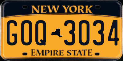 NY license plate GOQ3034