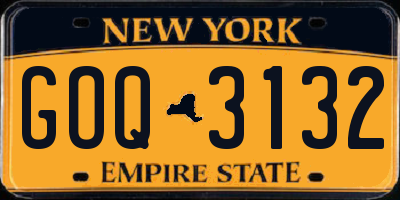 NY license plate GOQ3132