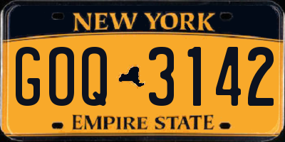 NY license plate GOQ3142