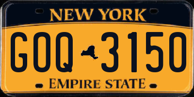 NY license plate GOQ3150