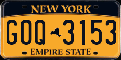 NY license plate GOQ3153