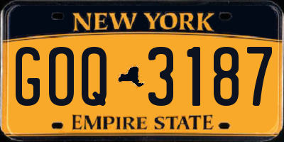 NY license plate GOQ3187