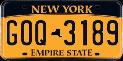 NY license plate GOQ3189