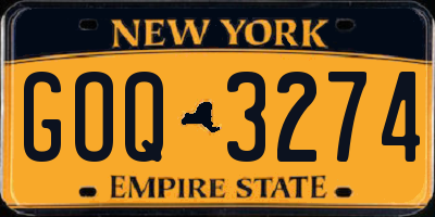 NY license plate GOQ3274