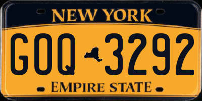 NY license plate GOQ3292