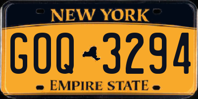 NY license plate GOQ3294