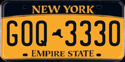 NY license plate GOQ3330