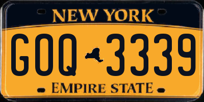 NY license plate GOQ3339