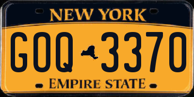 NY license plate GOQ3370