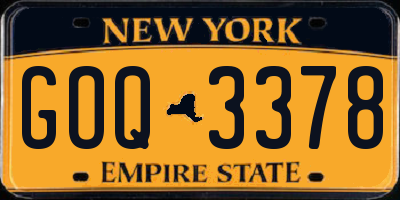NY license plate GOQ3378