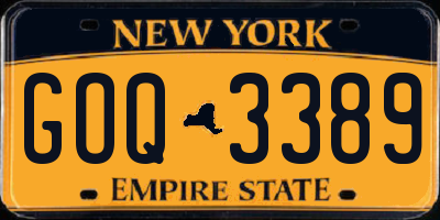 NY license plate GOQ3389