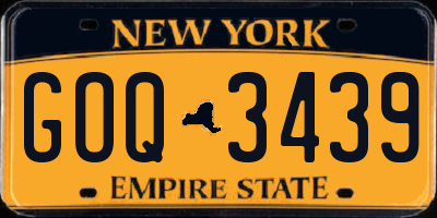 NY license plate GOQ3439