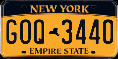 NY license plate GOQ3440