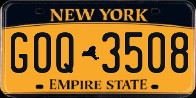 NY license plate GOQ3508