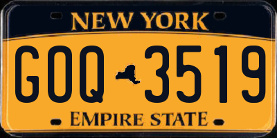 NY license plate GOQ3519